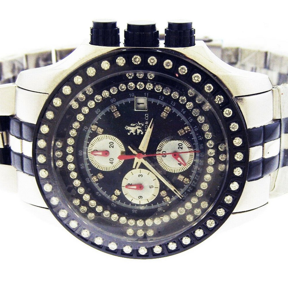 Men's Richard & co 1.00CT Diamond Watch RC-3016 two-tone stainless steel band